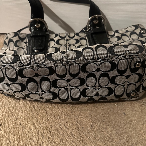 Coach Black and Gray Signature Tote - Picture 3 of 4